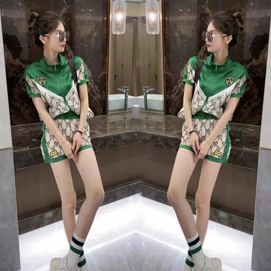 Fashion Shorts Running Sports Suit Female Temperament Color Matching