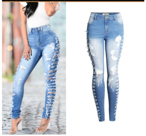 New Women's Ripped Slim Fit Stretch Jeans