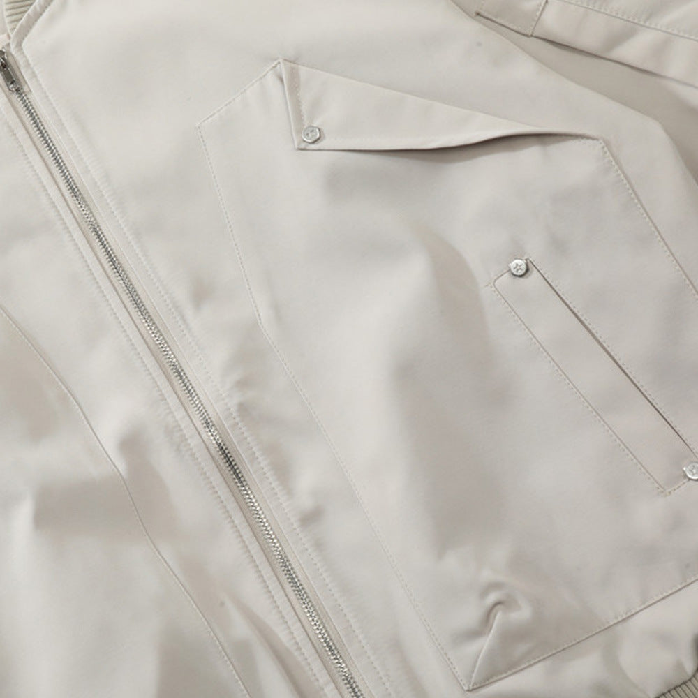 Men's Design Sleeves Pleated Fashion National Fashion Loose Baseball Uniform Jacket