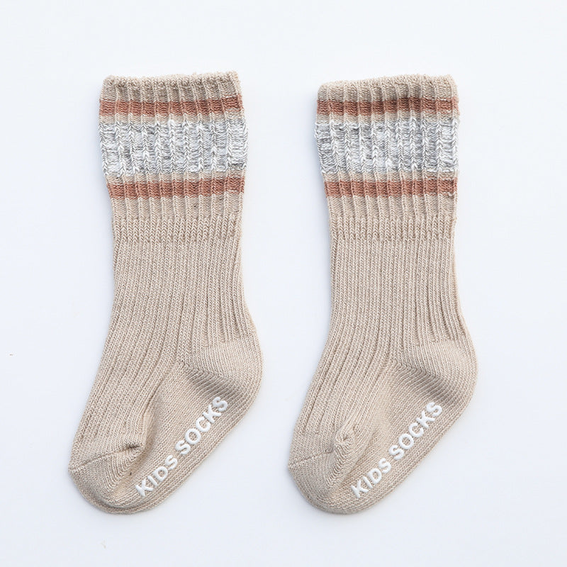 New Double Middle Tube Non-slip Baby Socks Non-slip