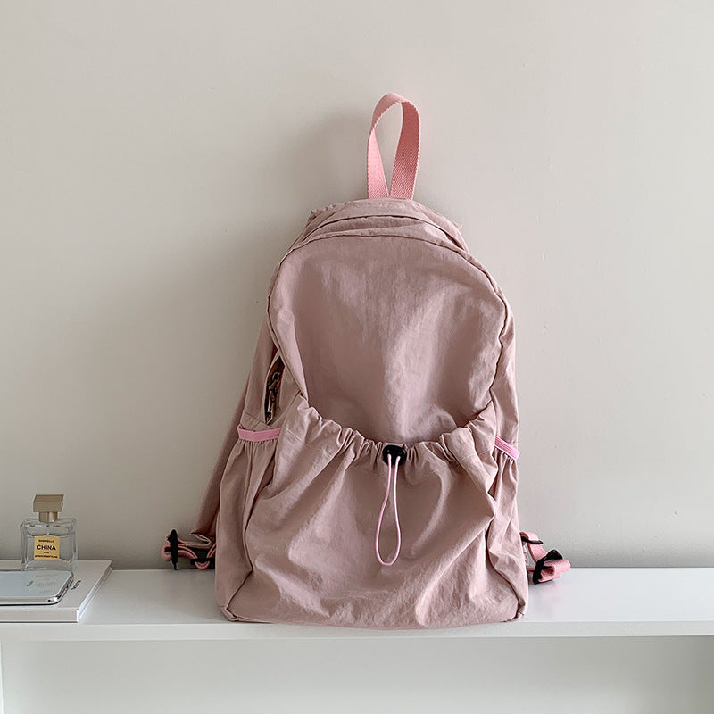 Korean Style Large Capacity Nylon Backpack Girls Ins Lightweight Leisure Commute Simple