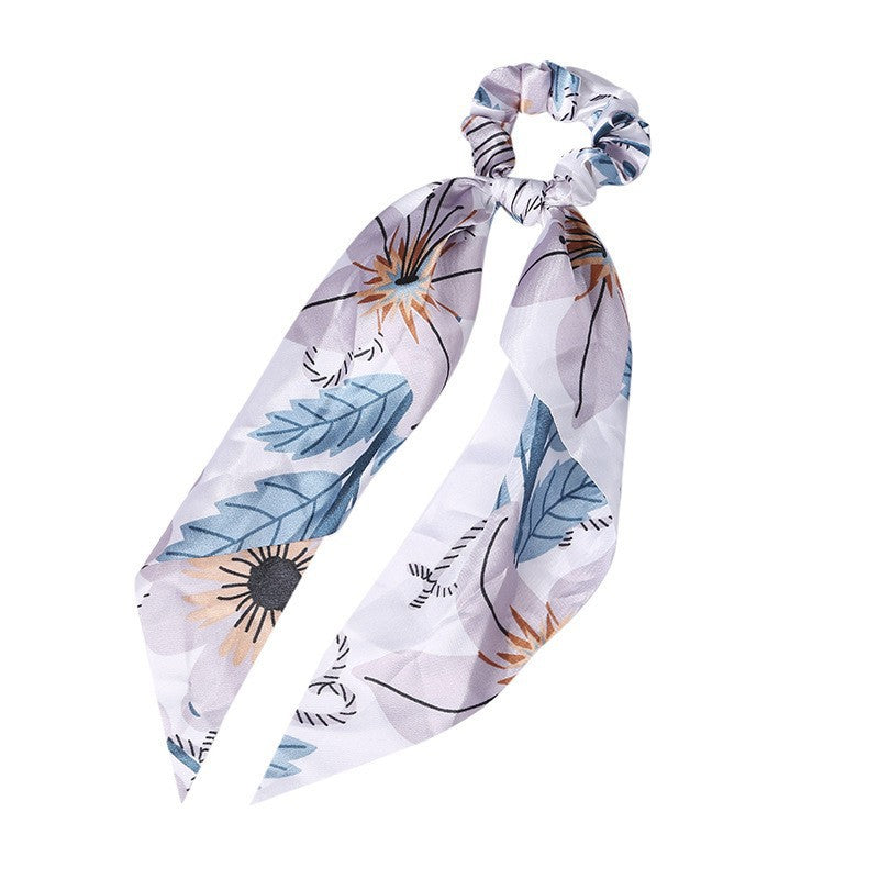 Fashion Long Streamer Printed Fabric Tie Hair Accessory For Ponytail Tie-up Hair Top Cuft