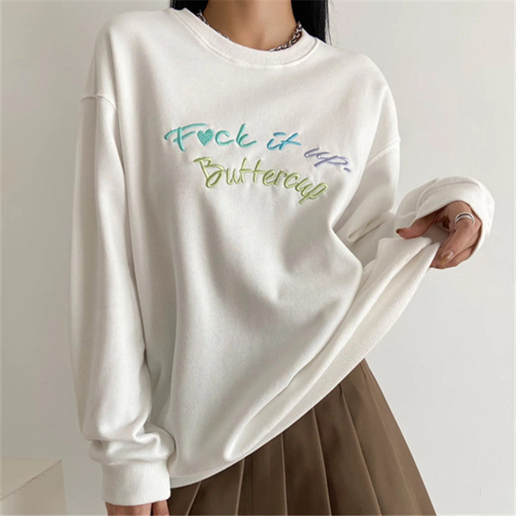 Women's Autumn Urban Casual Pullover Crewneck Sweatshirt