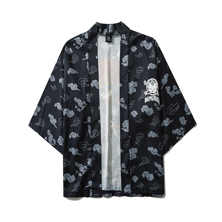 Japanese Taoist Robe And Kimono Buttonless Loose Cloak Coat