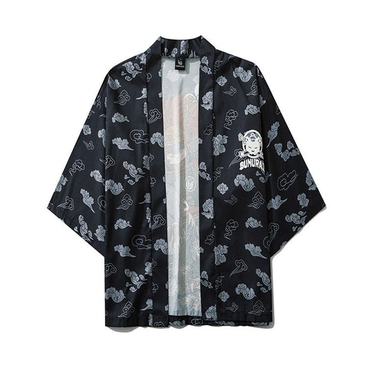 Japanese Taoist Robe And Kimono Buttonless Loose Cloak Coat