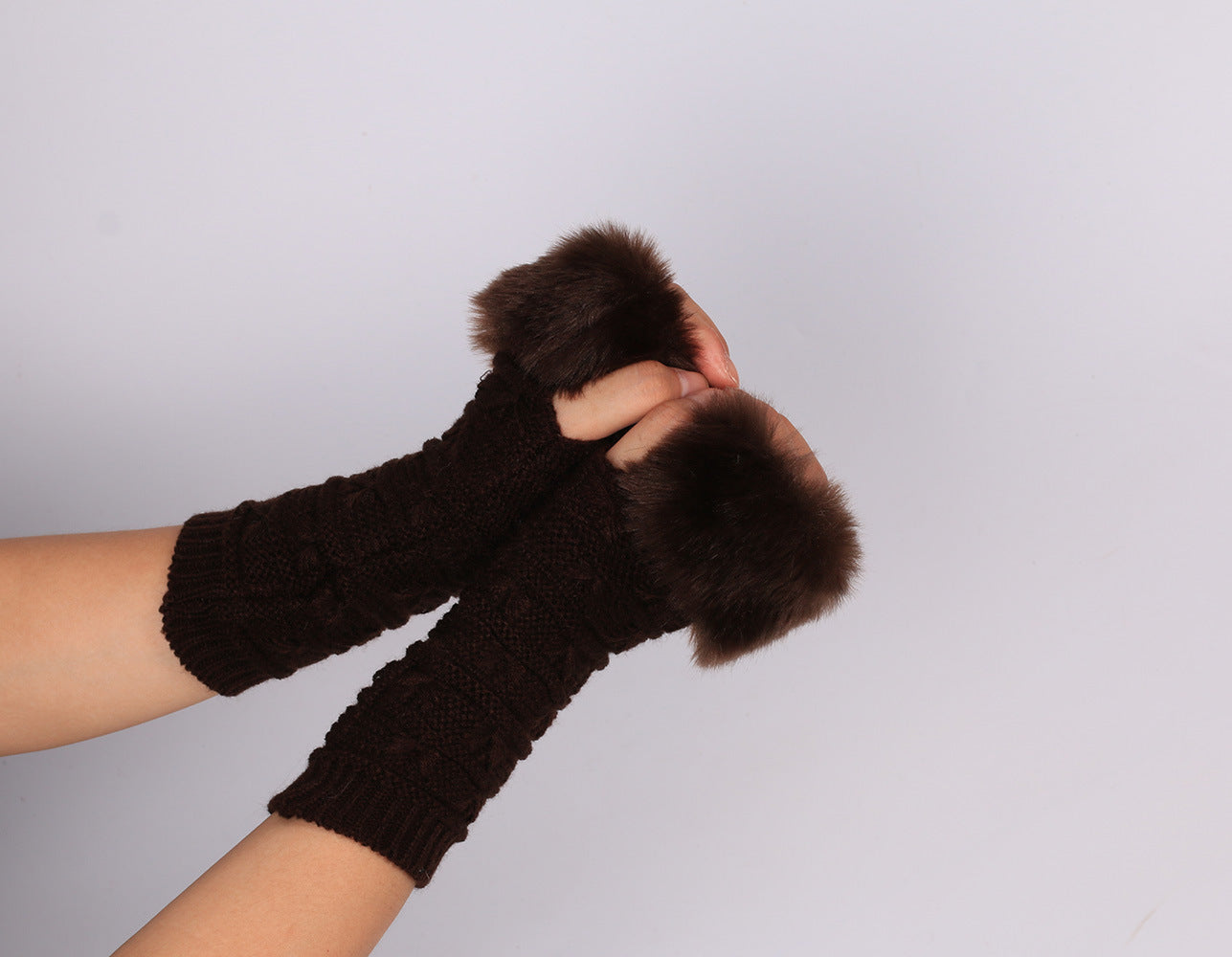 Women's Butterfly Pattern Fleece Gloves Sleeves