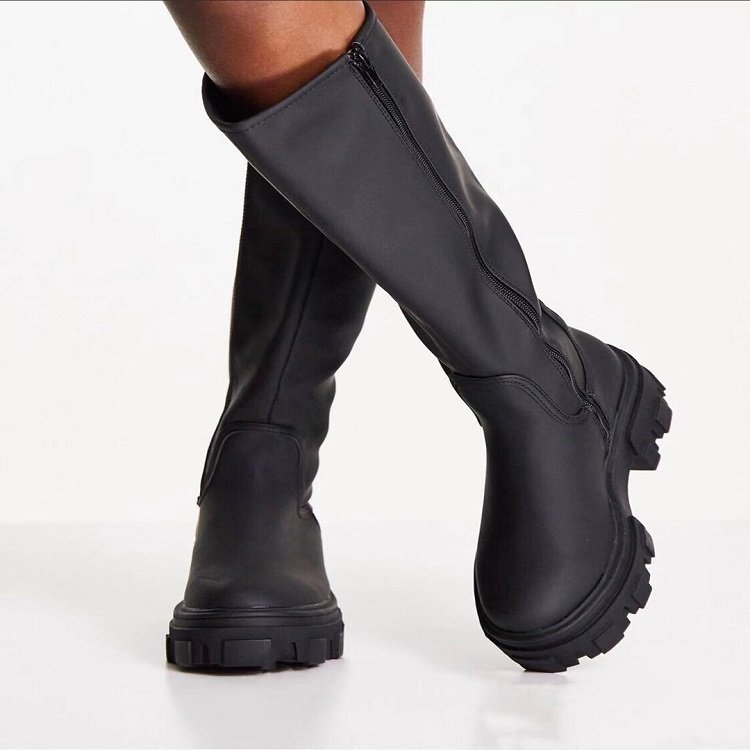 Plus Size Long Women's New Round Head Is Thin But Not Knee Martin Boots