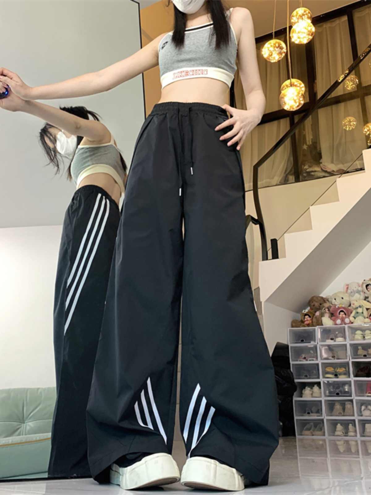 Wide-leg Overalls Women's Casual Loose Track Sweatpants