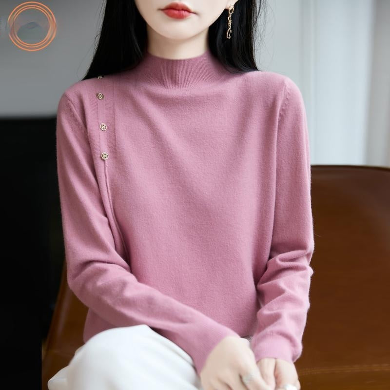 Semi-high Collar Knitted Women's Innerwear Base Sweater