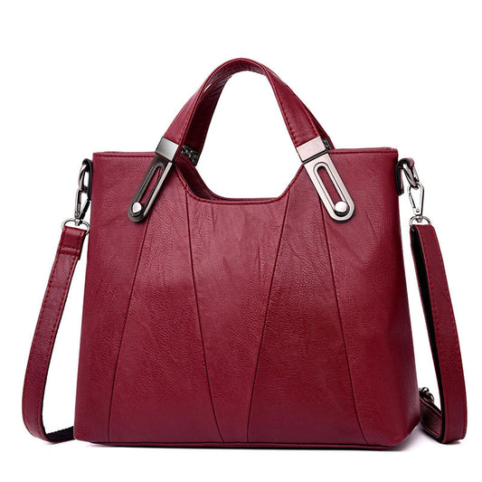 Vintage Handbag Fashion Soft Leather Middle-aged Mother Bag