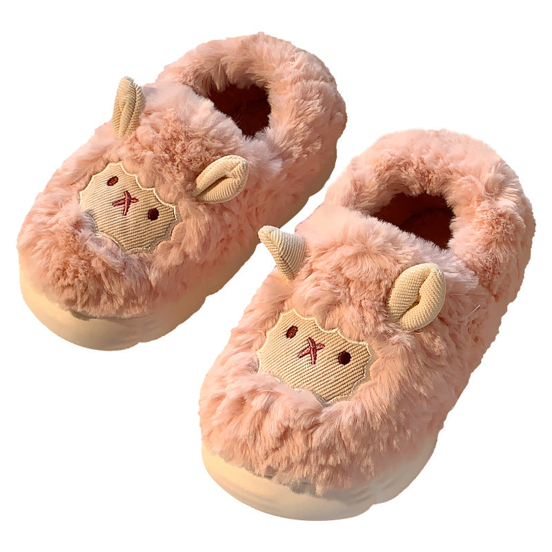 Cute Little Sheep Cotton Slippers Ladies