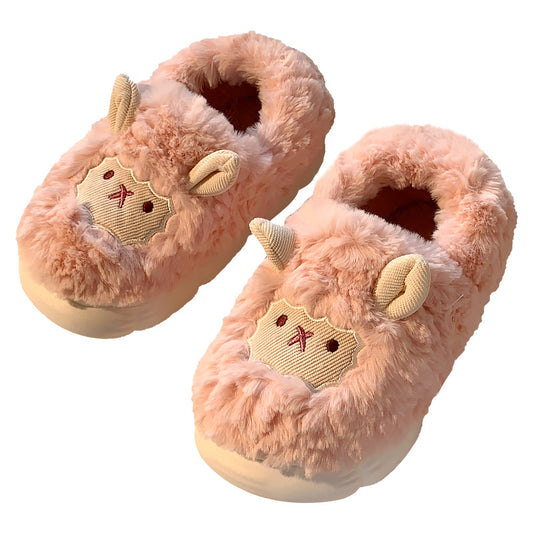 Cute Little Sheep Cotton Slippers Ladies