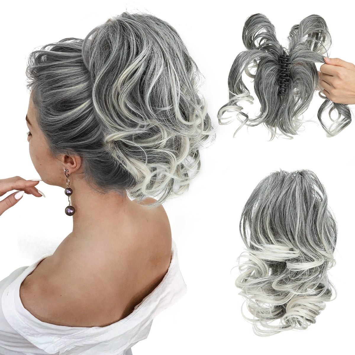 Wig Grip Ponytail Short Female Adjustable Fluffy Natural Short
