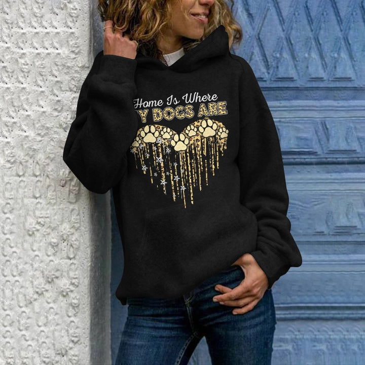 New Animal Print Hooded Women's Sweater