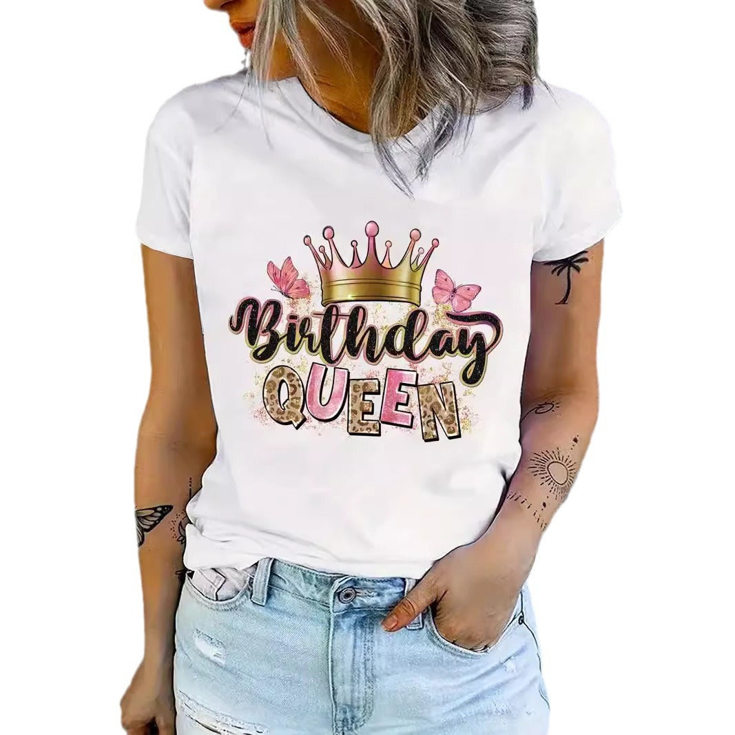 New Fashion Printed Sweatshirt Casual Short Sleeve Pullover Women's Clothing