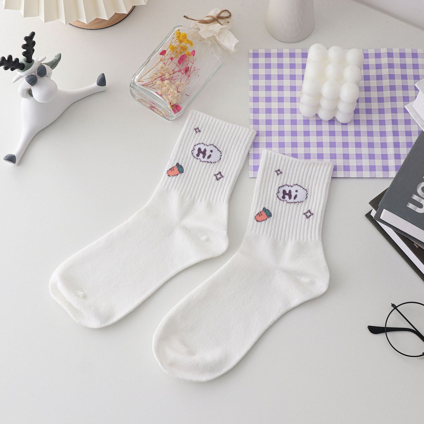 Purple Socks Women's Mid Tube Stockings