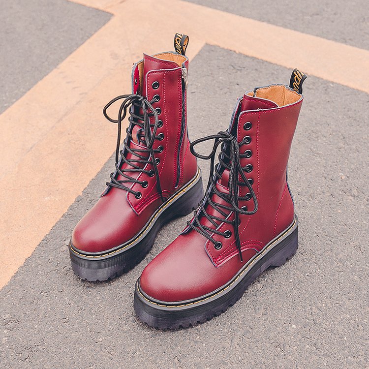 High Tube Lace-up Locomotive Platform Boots