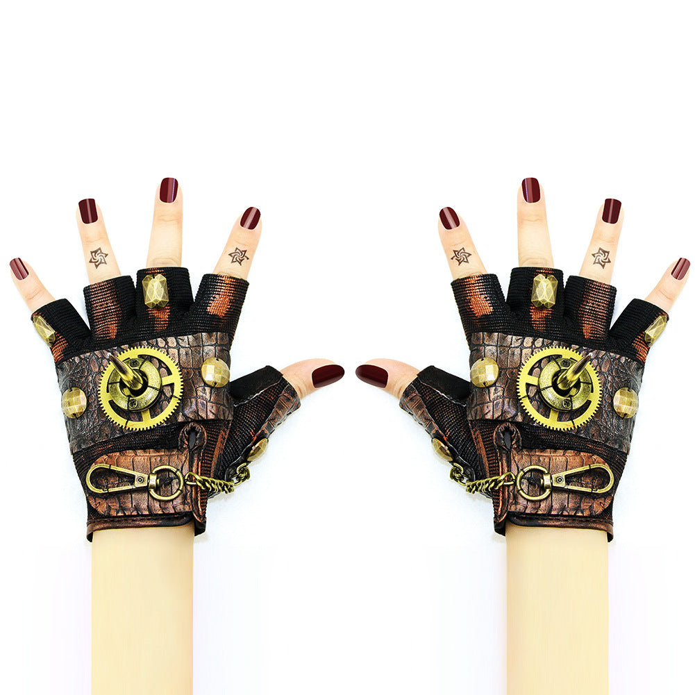 Steampunk Rock Lokomotiv Halvfingerhandsker Udendørs