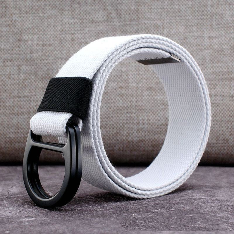 Men's Outdoor Leisure Canvas Belt Double Ring Buckle