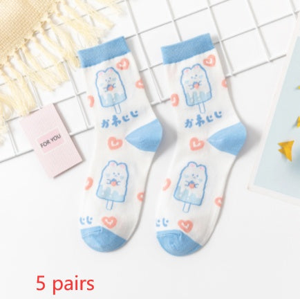 Gummy Bear Series Cotton Socks Women's Preppy Style