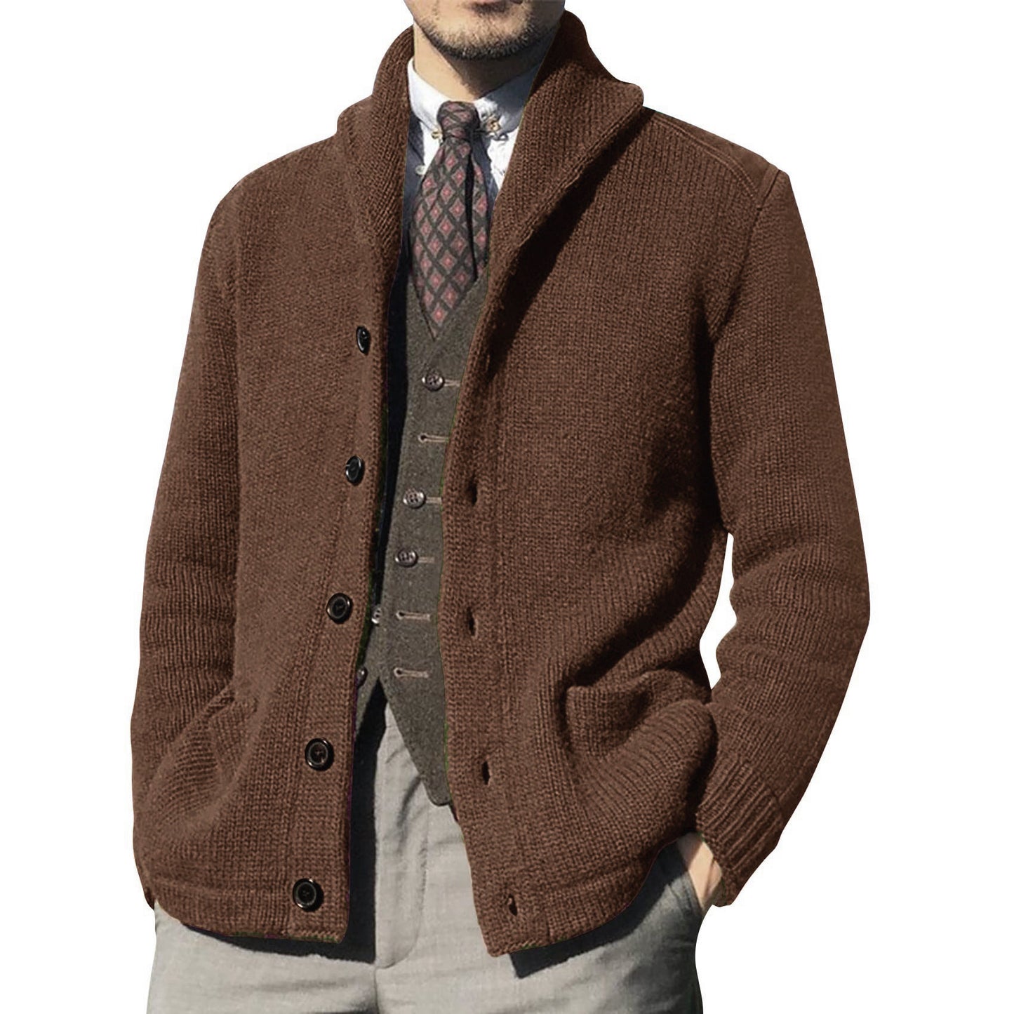 Autumn And Winter Solid Color Long-sleeved Coat