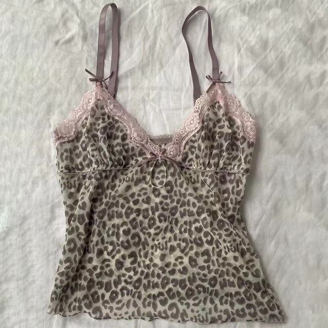 Sexet Hot Pige Leopardprint Slank Sling Dame Top