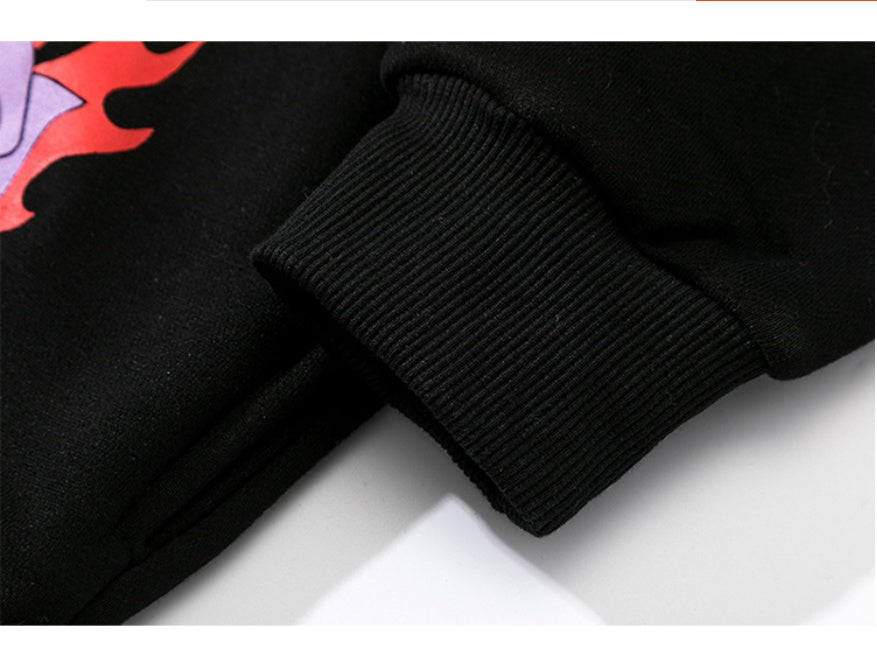 Niche Flame Print Hoodie