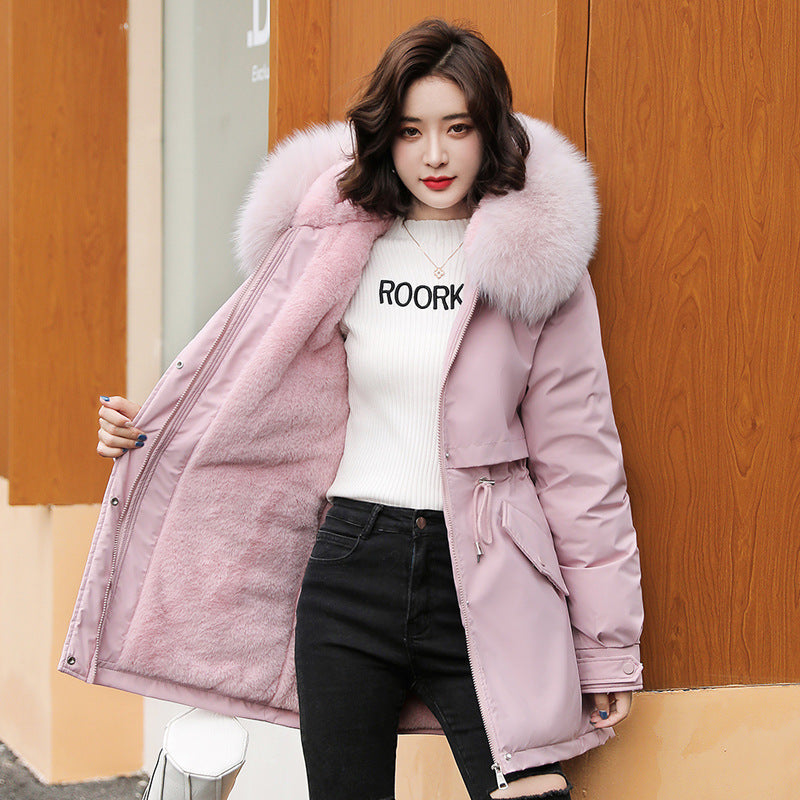 Manteau en coton mi-long ample et tendance pour femme
