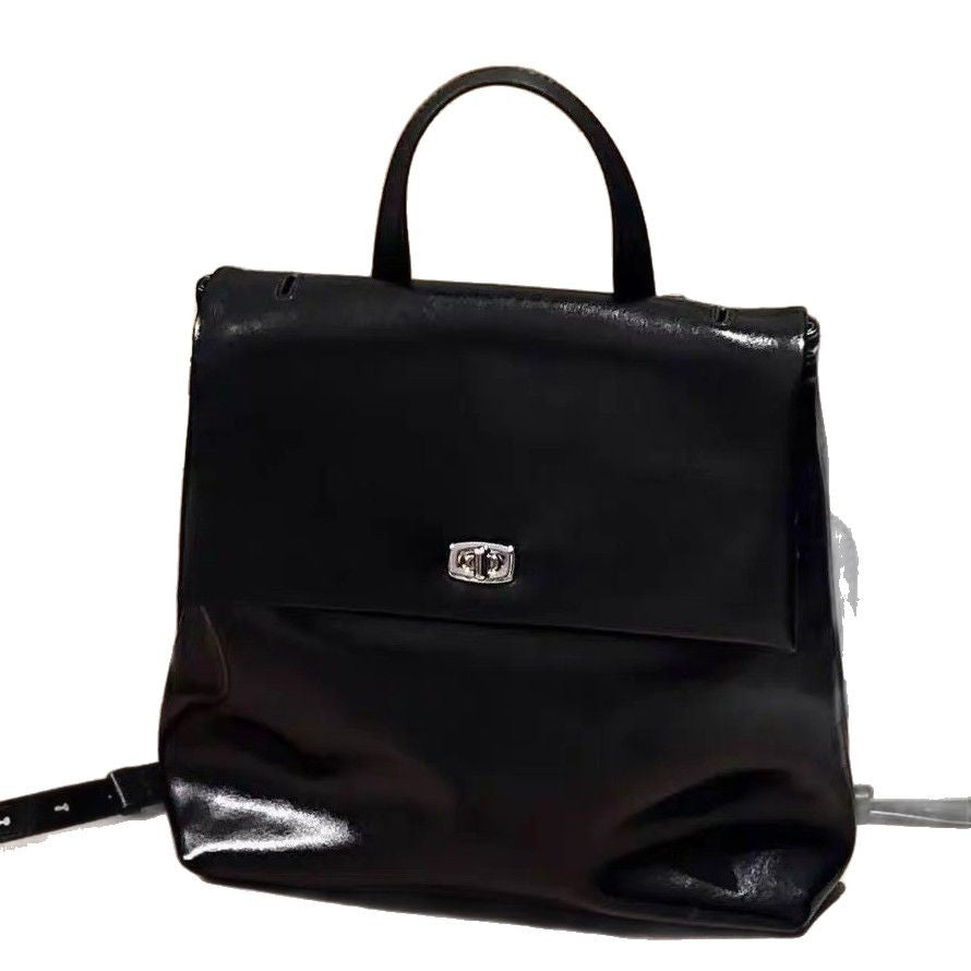 Korean Style Retro High-grade Oil Wax Leather Backpack