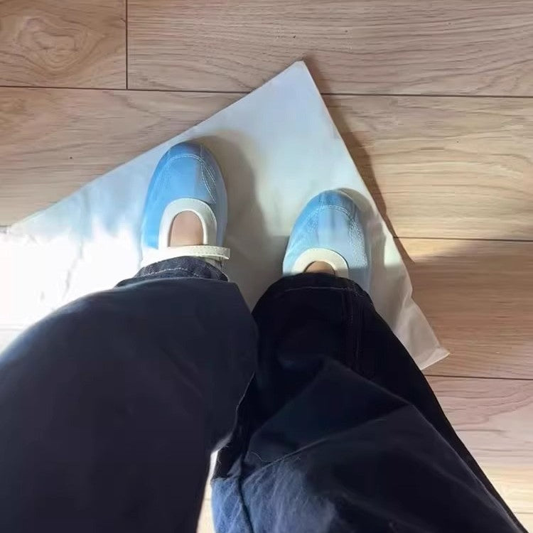 Fashion All-match Blue Shallow Mouth Mary Jane Pumps
