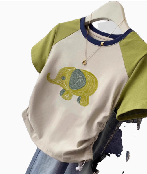 Niche Design Pleated Nipped Waist Small Shirt Short Top