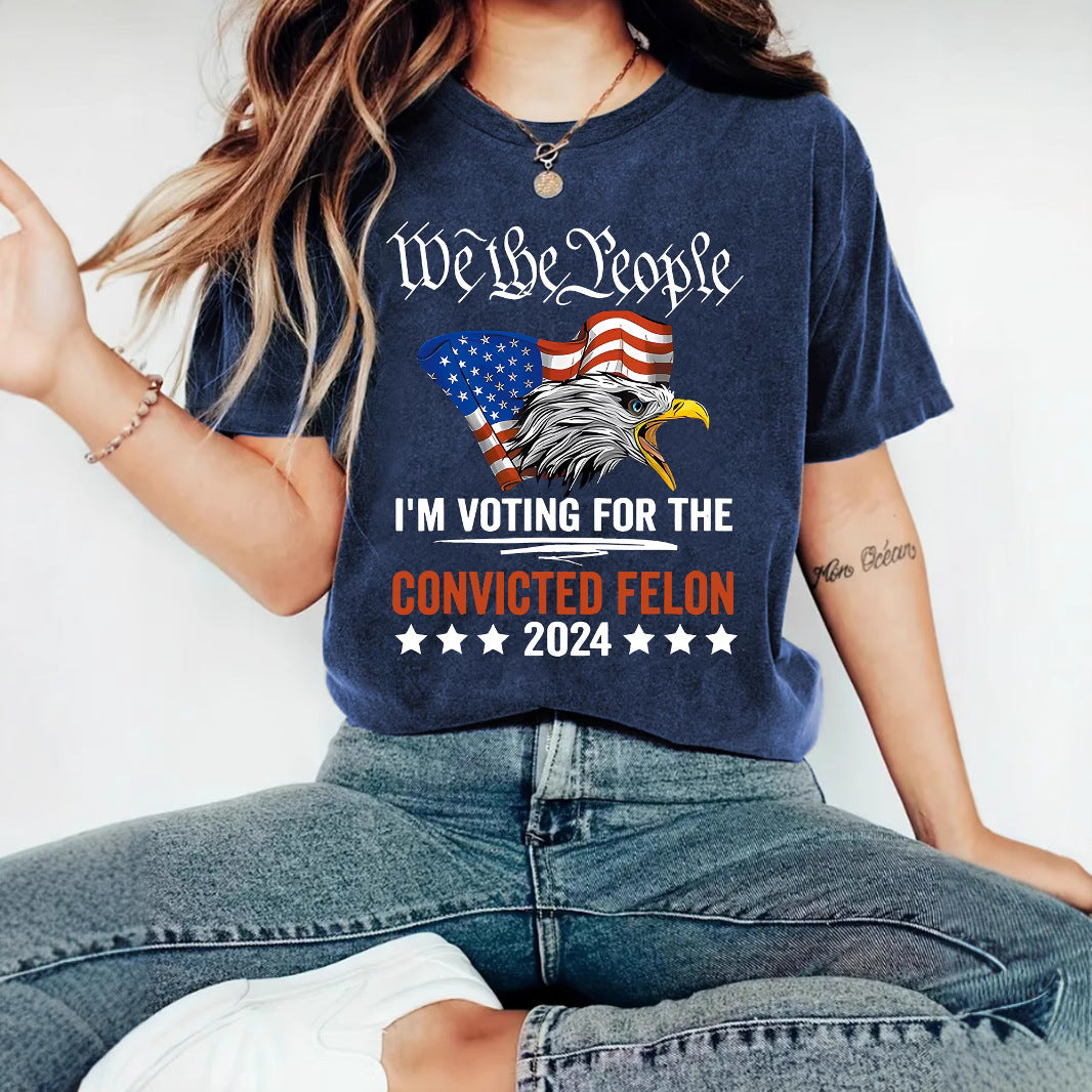 Printed Crew-neck Loose-fit Short-sleeve Plus-size T-shirt