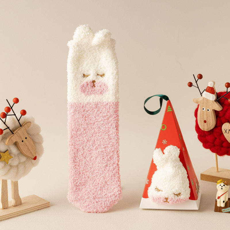Three-dimensional Cartoon Soft Home Floor Socks In The Tube
