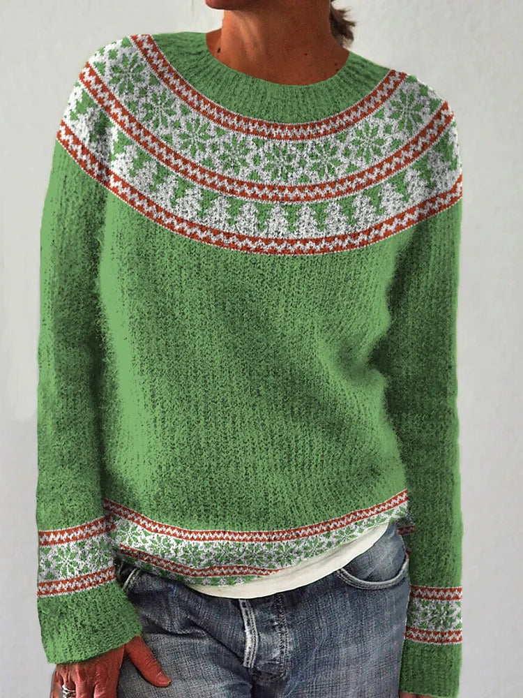 Round Neck Multicolor Loose Fashion Pullover Sweater