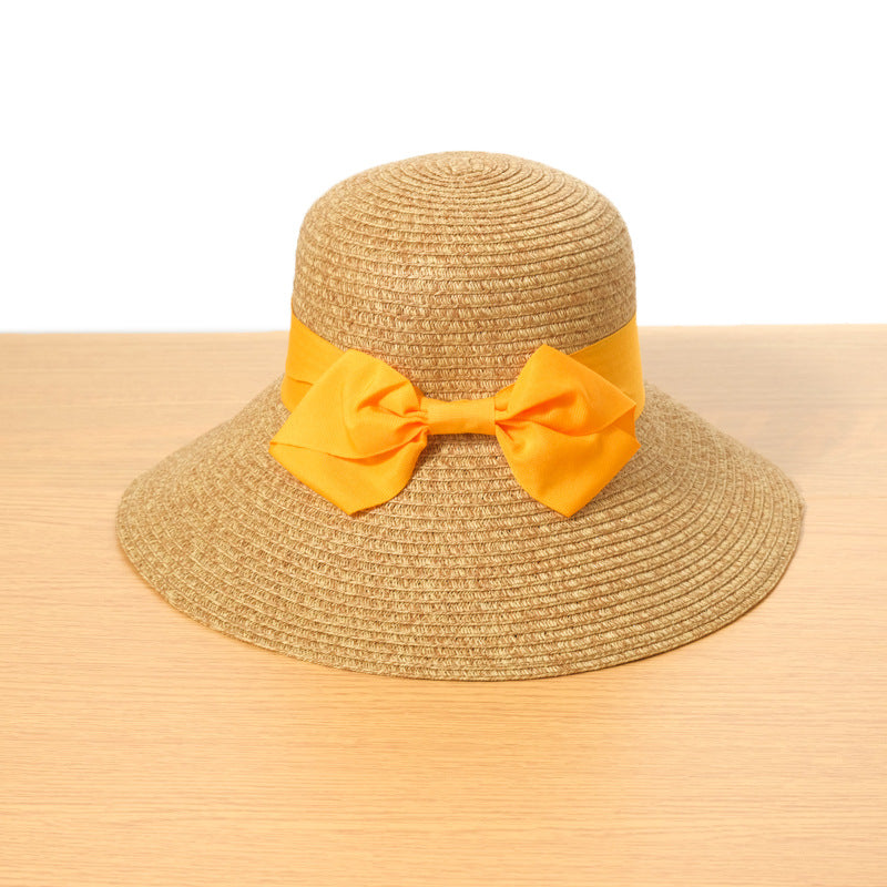 Foldable Bow Shading Beach Sun Protection Straw Hat