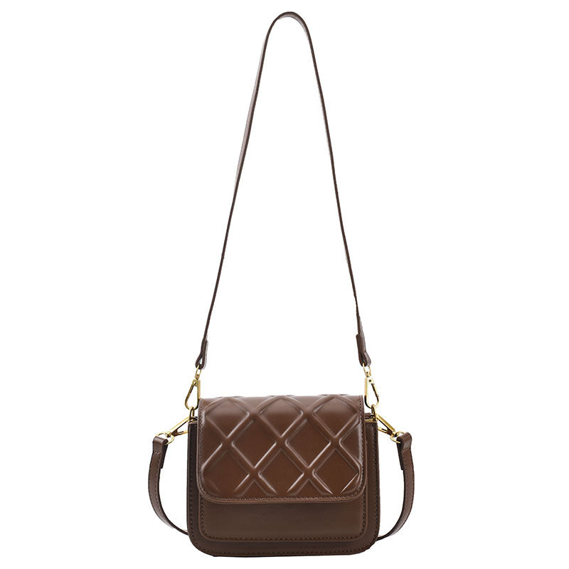 Diamond Check Pineapple Pattern Personalized Car Stitching Solid Color PU Shoulder Bag