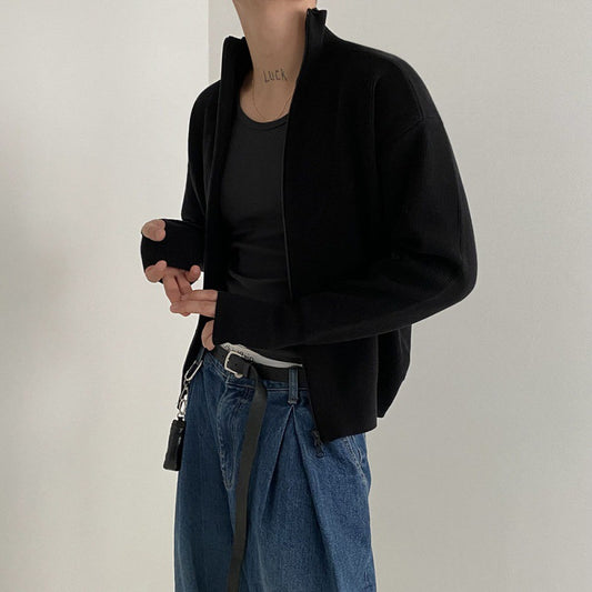 Loose Trend Stand Collar Lazy Mock Neck Sweater
