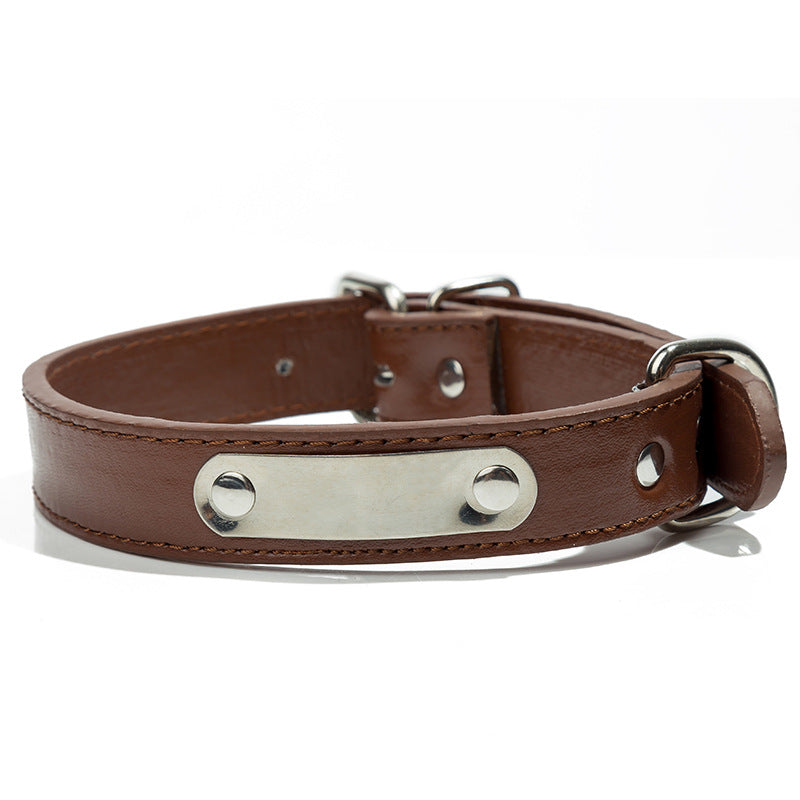 Stainless Steel Laser Engraved Iron Sheet PU Pet Collar