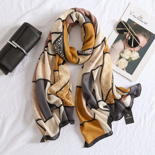 Wild Check Pattern Medium Thick Warm Long Scarf Shawl