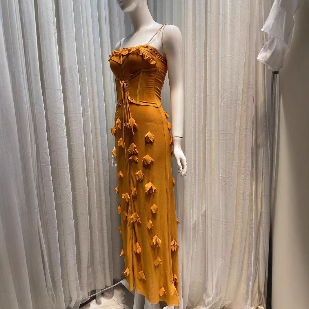 Strap Mesh Dress Sexy Waist-cinching And Slimming For Women