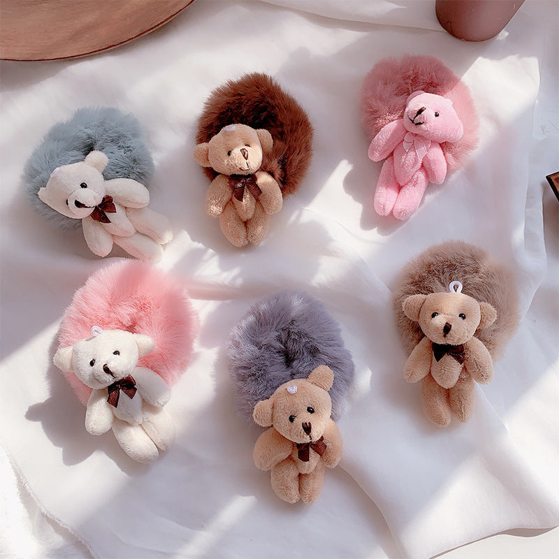 Girl Simple Hair Ring Bear Rope Cute