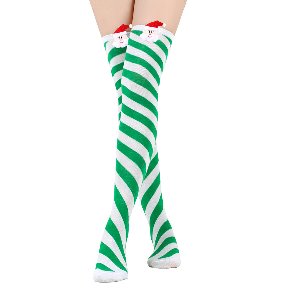 Bow Christmas Stockings Over The Knee Decorative High Tube
