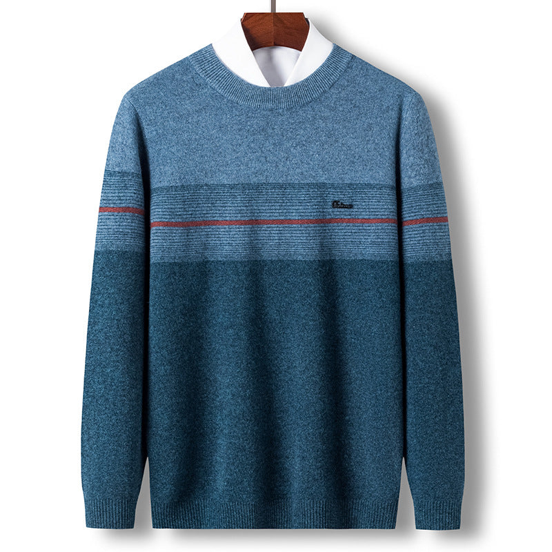 Men's Pure Wool Sweater Crewneck Knitted Sweater