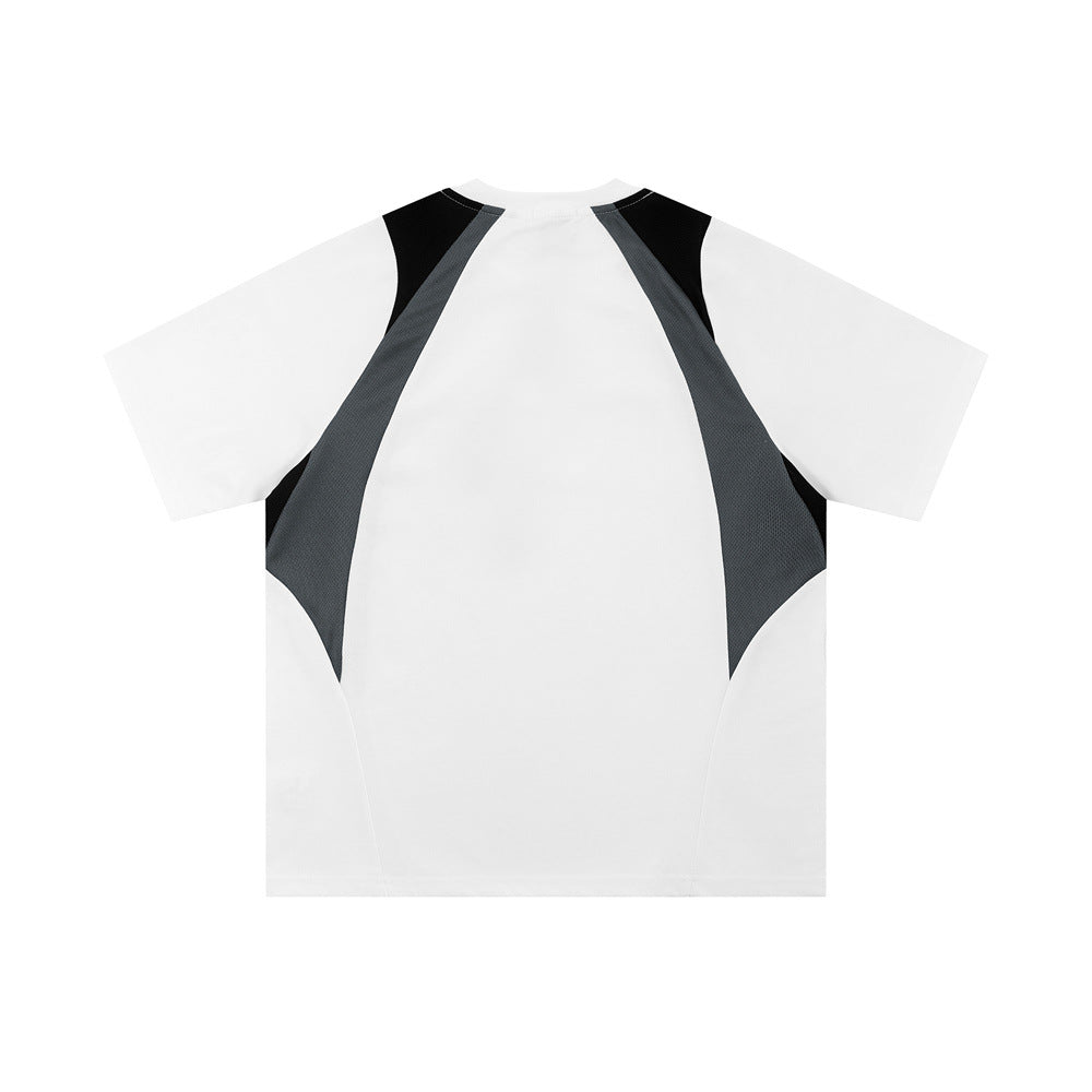Løstsiddende casual T-shirt til mænd med syninger til sommer
