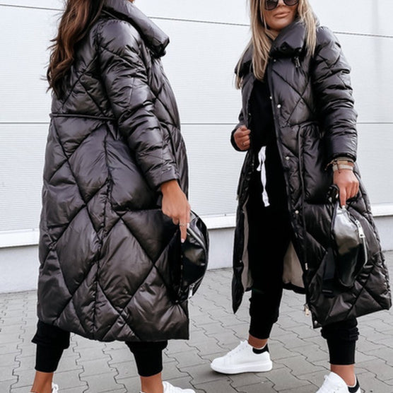 Moda Ceket Kış Büyük Beden Uzun Kaban  