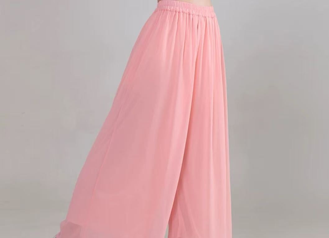 Casual Chiffon Wide-leg Pants A Trendy Loose-fitting Must-have Style For Laid-back Looks