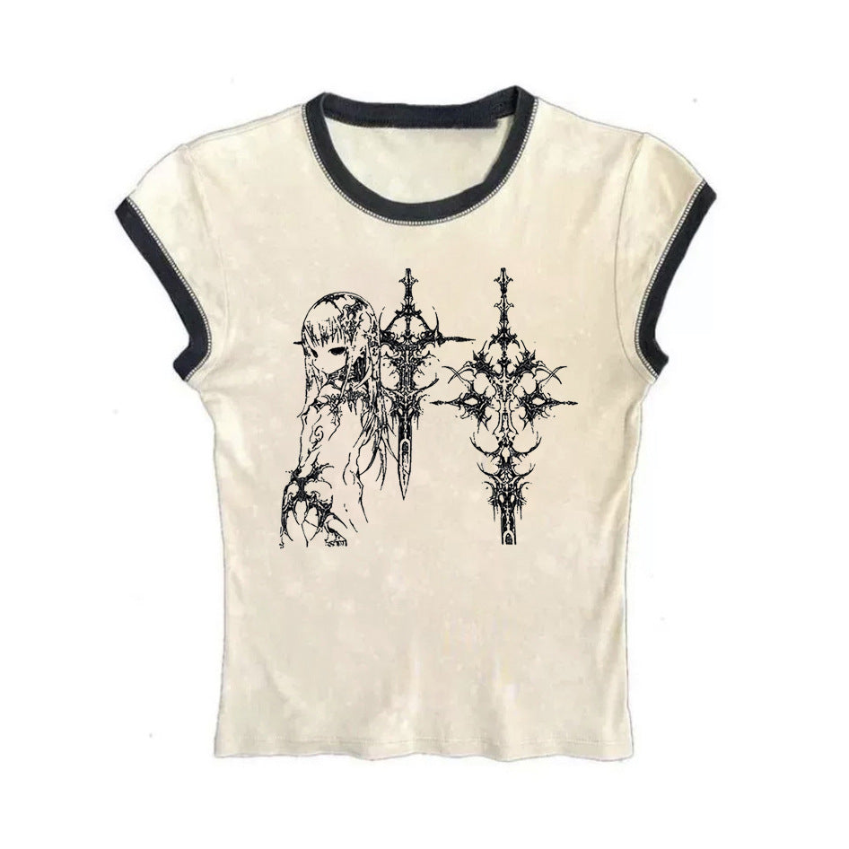 Women's Clothing Irregular Slim-fit Navel Fashion Tops