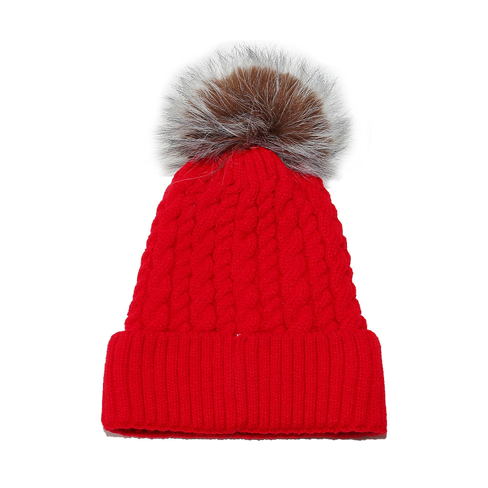 Fleece Lined Padded Warm Keeping Solid Color Woolen Hat