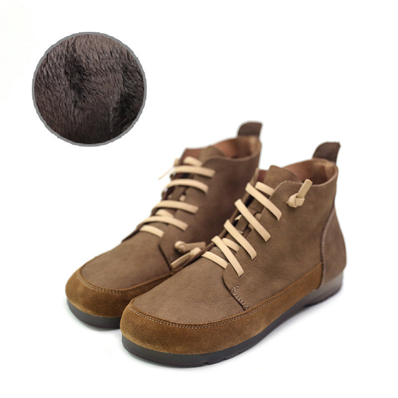 Cowhide Color Blocking Without Tie Up