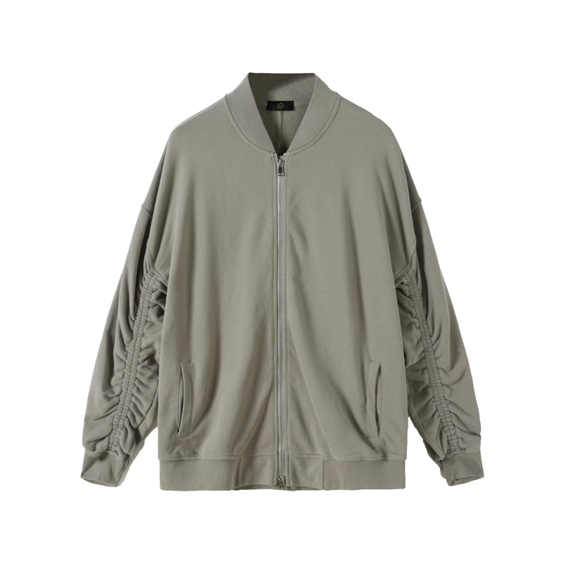 Retro Washed And Old Solid Color Flight Jacket